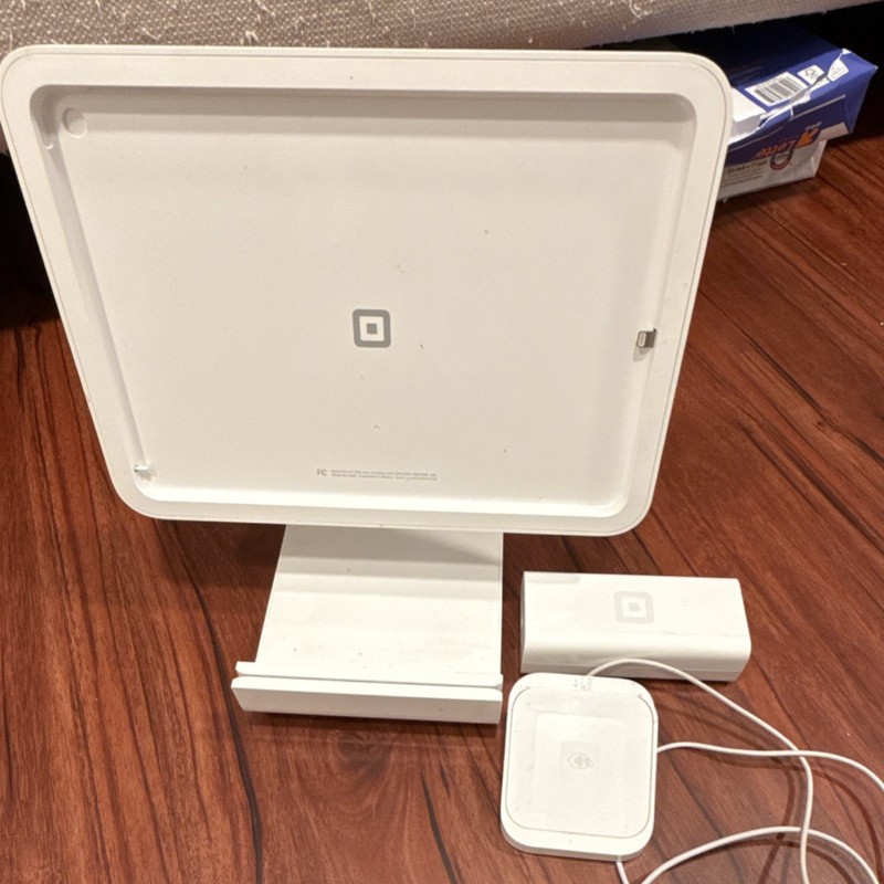 Square POS System with Stand, Card Reader, Contactless Payment Device – White