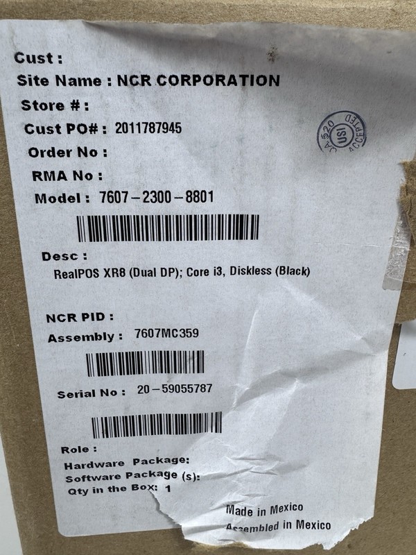 NCR RealPOS XR8 Terminal, Core I3, 16GB 240GB SSD HDD Windows 10 7607-2300-8801 gallery