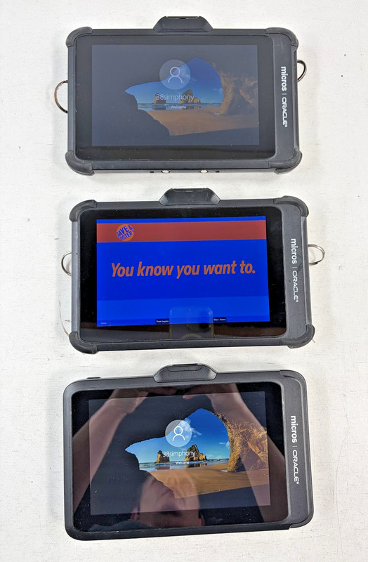 Lot of 15 Micros Oracle DT317CR Mobile POS Ruggedized Tablet With 2 Docks gallery