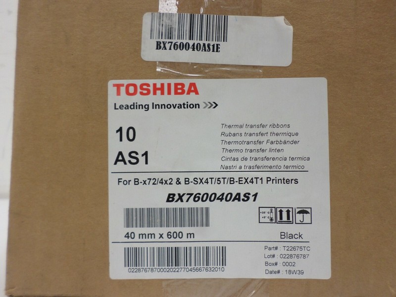 Toshiba Thermal Transfer Ribbon 40mm X 600mm 10/Case