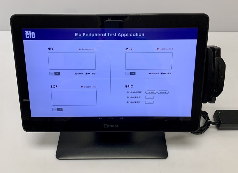 Elo MSM8690 Touch Screen W/ Toast POS, Card Reader, Power Adapter Cable & Stand gallery