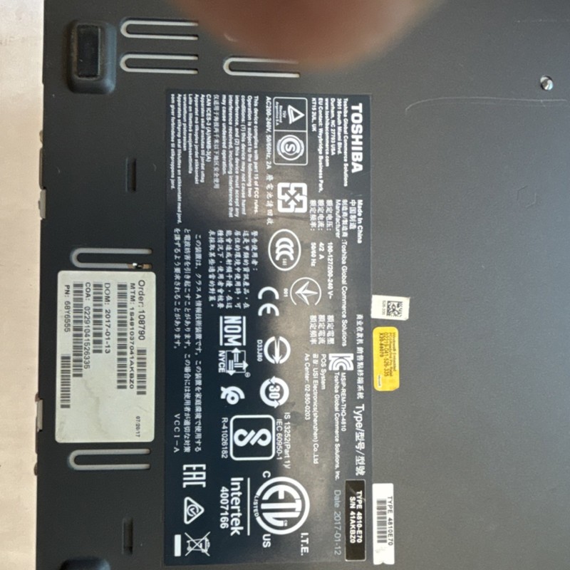 Toshiba TCx 300 Retail POS System Terminal Unit - Black, Multiple COM/Serial gallery