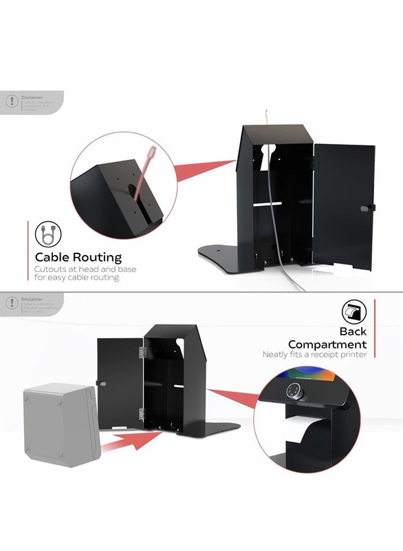 Anti Theft Tablet Desk Stand CTA Secured POS Kiosk, Pass Lock & Printer Shelf gallery