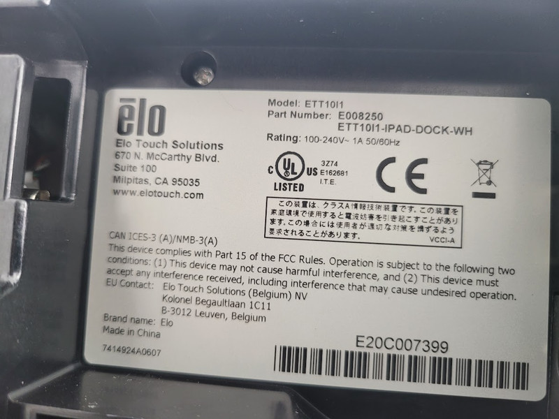 ELO Touch ETT10I1 All-in-One POS System Dock w/Printer, Money Tray NO KEYS gallery