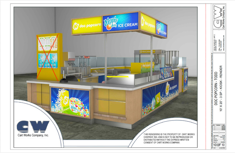 Used 10’X20′ Dippin Dots & Doc Popcorn food kiosk. Rebrand for your concept!
