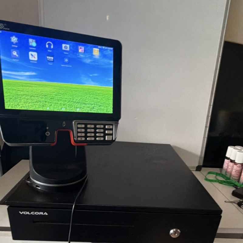 Volcora POS Touchscreen Terminal w/ Keypad Stand + Cash Drawer, Black gallery