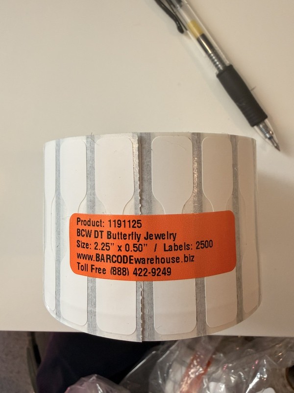 Thermal Butterfly Jewelry Paper Labels 2.25″ X 0.50″ – 3 Rolls