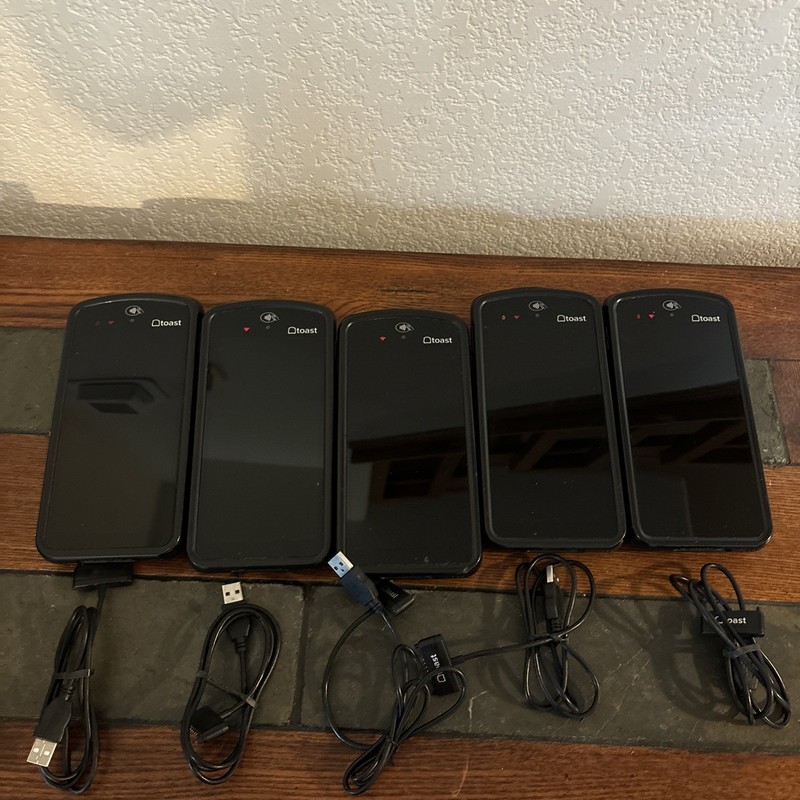 Lot of 5 Toast Go 2 Handheld POS Tablets TG200 with Chargers gallery