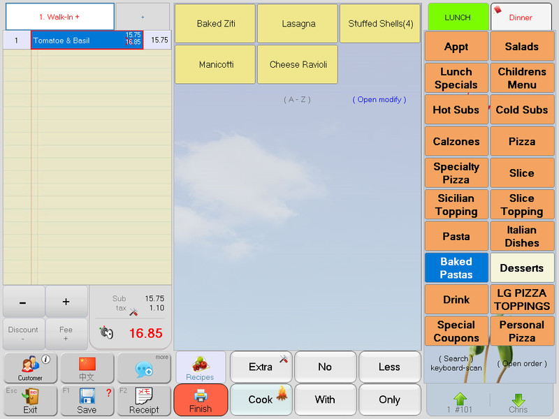 All In One POS System Point of Sale Dine-IN Take-Out Pizza gallery