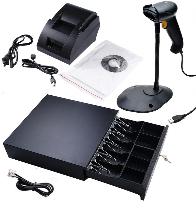Quickbooks Aldelo POS: USB Thermal Receipt Printer, Barcode Scanner, Cash Drawer