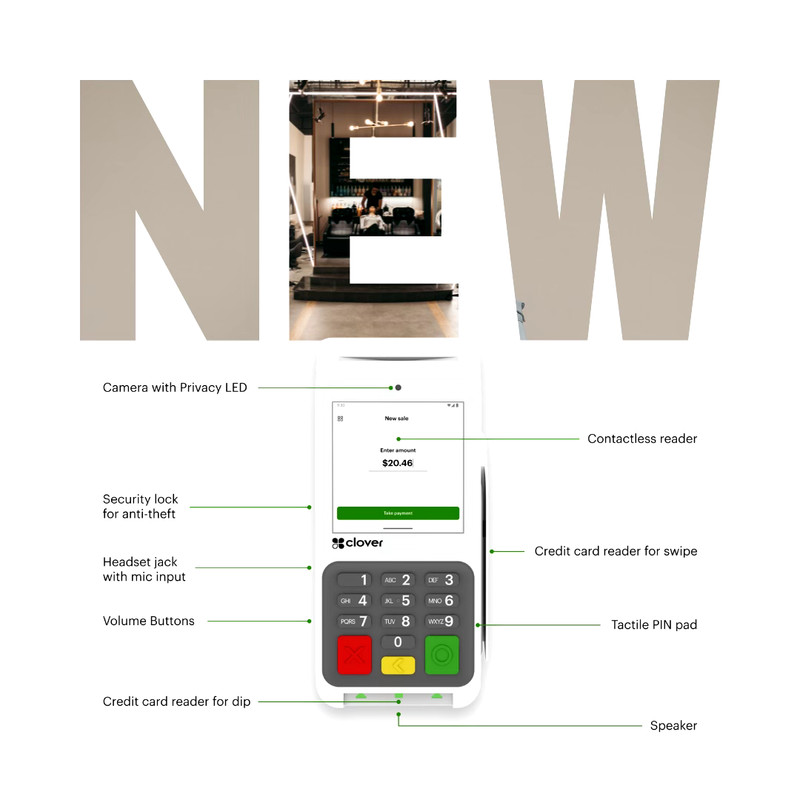 Clover Compact Terminal – Requires Merchant Account Through TruPay/CardConnect