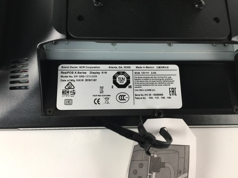NCR RealPOS X-Series Display 5968-1310-0008 10.5" with Stand gallery
