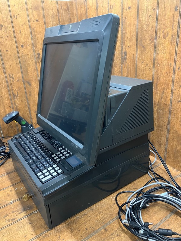 NCR Real POS 7616 w/ Monitor Keyboard Printer Scanner Card Reader Cash Drawer #4 gallery