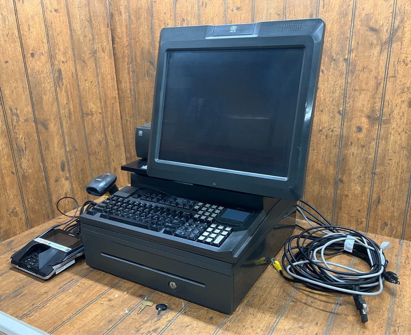 NCR Real POS 7616 w/ Monitor Keyboard Printer Scanner Card Reader Cash Drawer #2