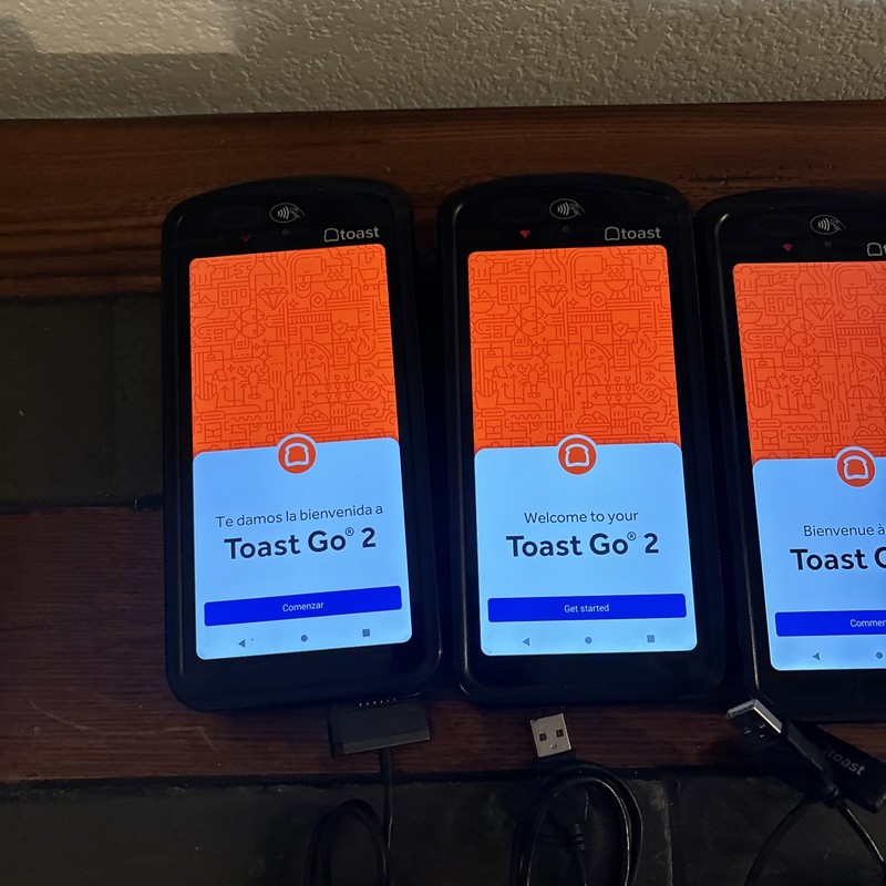 Lot of 5 Toast Go 2 Handheld POS Tablets TG200 with Chargers gallery