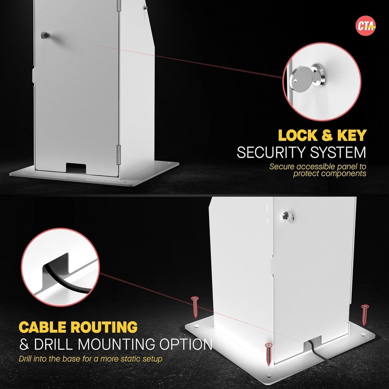 Self Service Kiosk POS Stand - CTA POS Kiosk with CPU & Printer Compartments for gallery