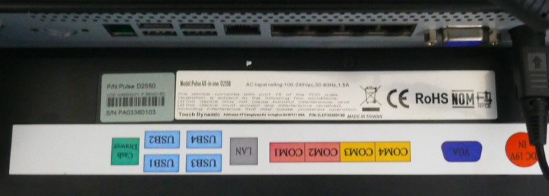 Touch Dynamic Pulse D2550 POS Terminal Atom D3550 2GB ram 300gb HD Win Emb gallery