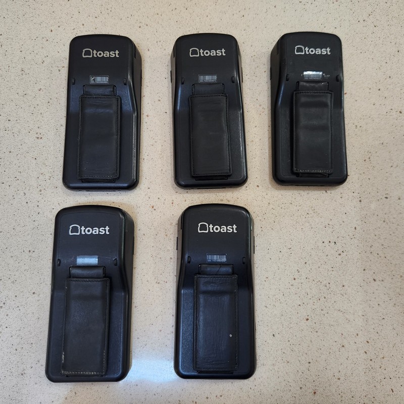 Lot of 5 Toast Go 2 Handheld POS Tablets TG200 with DTC200 Charging Dock (READ) gallery