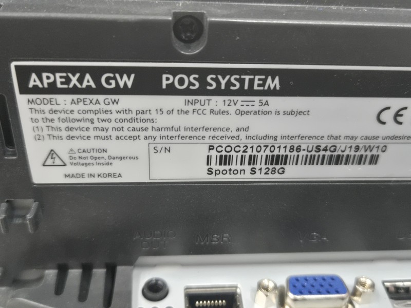 SpotOn Apexa GW 15" Point Of Sale System Terminal Tested with AC Adapter gallery