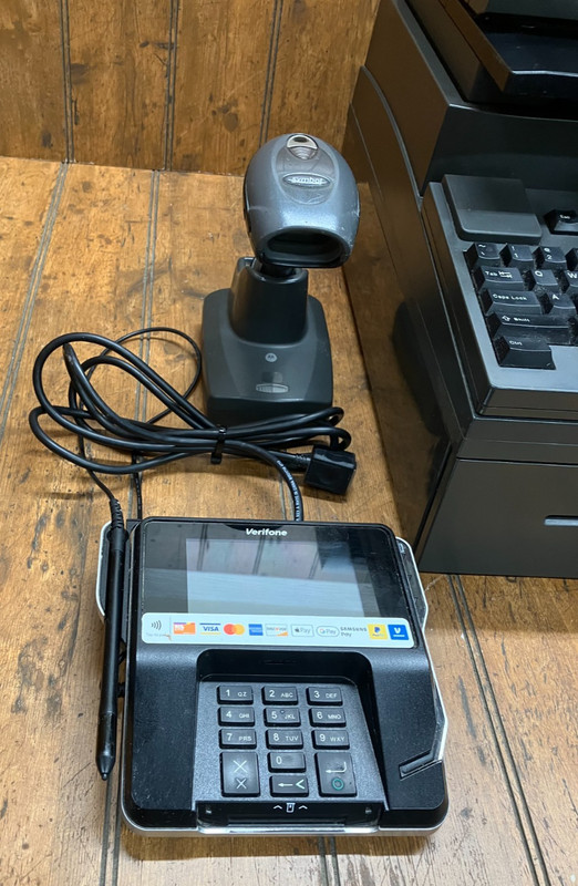 NCR Real POS 7616 w/ Monitor Keyboard Printer Scanner Card Reader Cash Drawer #3 gallery