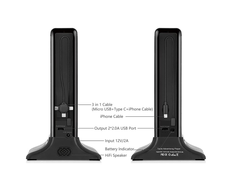 4G RAM 32 Storage Full View Dual Touch Screen Advertising Digital Signage gallery