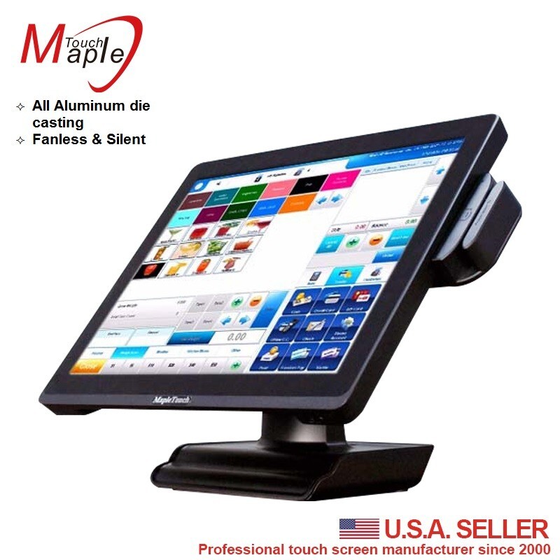 Aluminum POS touch computer all in one I5/8GDDR4/128G/15″/msr