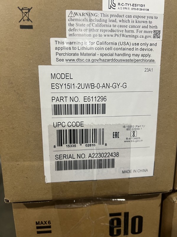 Elo ESY15I1-2UWB-0-AN-GY-G 15" Touchscreen NEW Android All In One *E611296* gallery