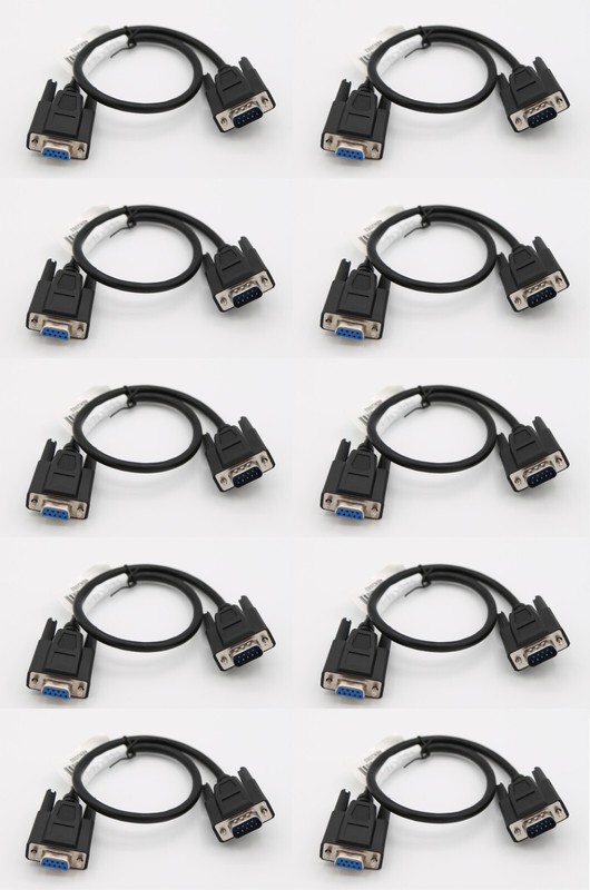 Box of 10 46N2002, VGA Cables; Male to Female, 9-Pin, 1ft, (New)