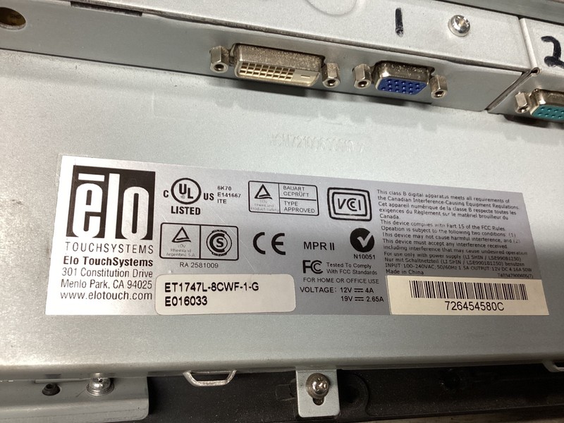 ELO TOUCHSYSTEMS ET1747L-8CWF-1-G SCREEN #110B143PR3 gallery