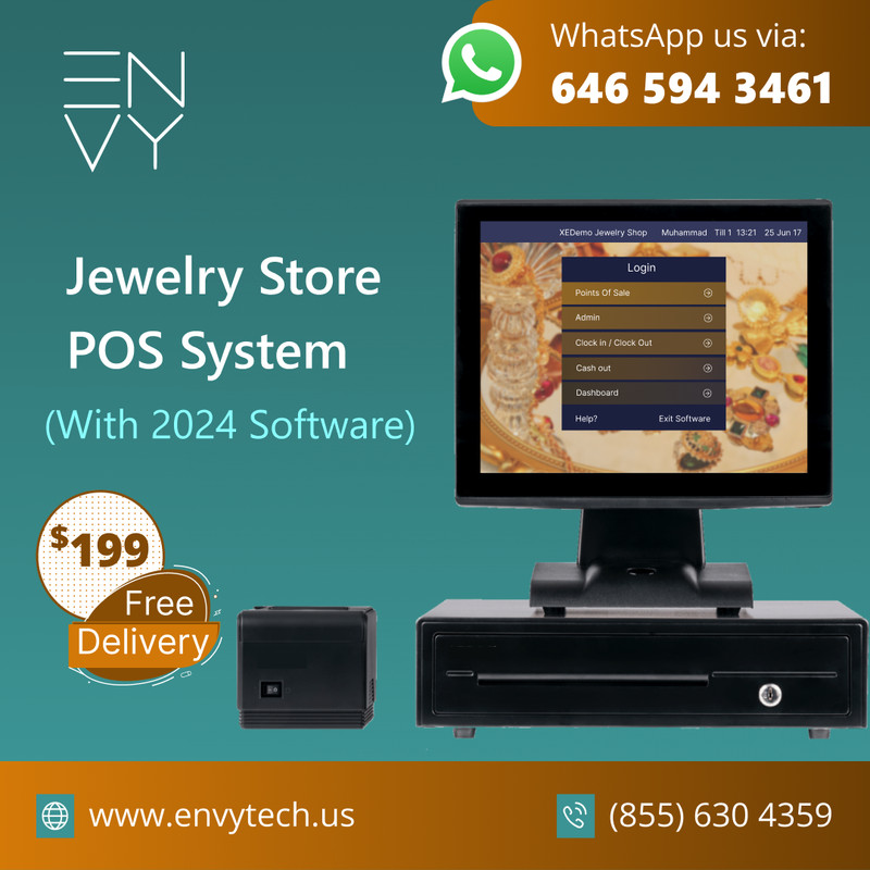 15" Touchscreen POS Cash Register Till System For Jewelry Stores