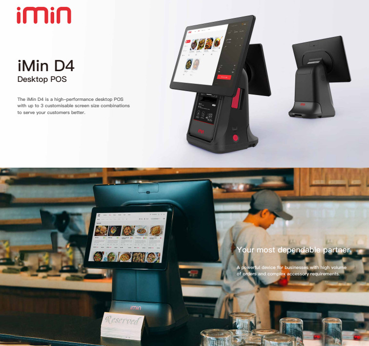 iMin D4-504 POSTRON - 15.6 inch + 10.1 inch dual screen + built-in printer (NEW) gallery