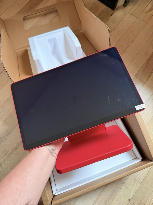 Vagaro Touchscreen Retail POS Terminal Display Unit w/ Base Stand Red/Black gallery