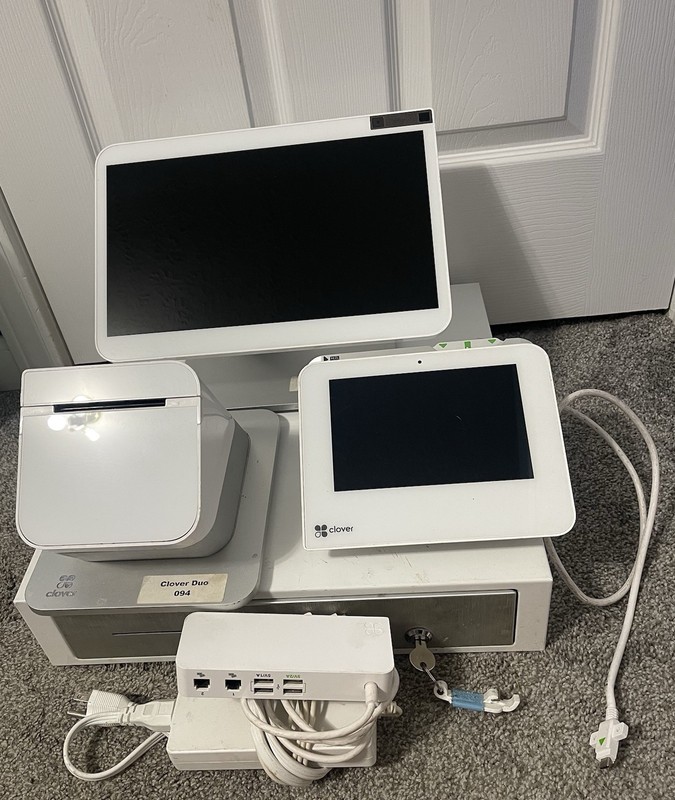 Clover Pro POS System Display S503, Printer P500, Cash Box, Card C503 LOCKED A
