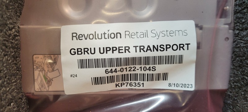REVOLUTION RETAIL SYSTEMS GBRU UPPER TRANSPORT 644-0122-104S NEW SEALED gallery