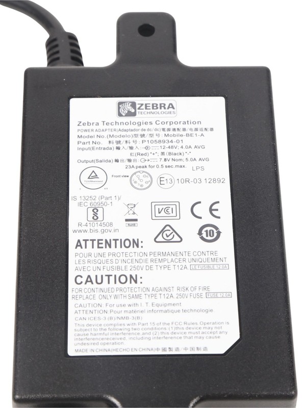 Zebra Mobile-BE1-A Power Supply Adapter DC Fused 6-Pin 7.8V 5A gallery