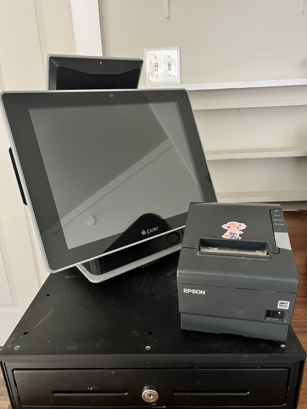 P2R POS System Touchscreen Terminal with Epson Receipt Printer and Cash Drawer