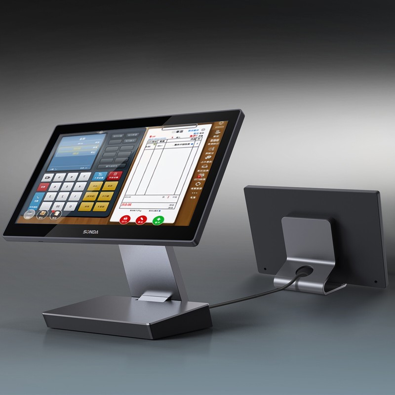 SD-i800 15.6″ POS System Cash Register w/ Touch Screen + 11.6″Customer Display