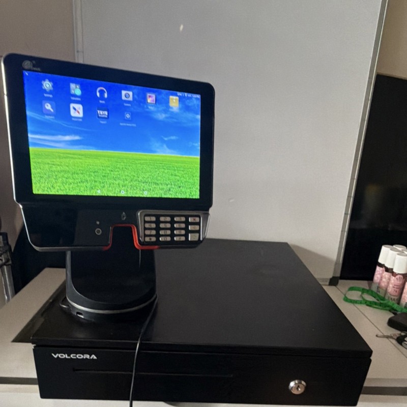 Volcora POS Touchscreen Terminal w/ Keypad Stand + Cash Drawer, Black gallery