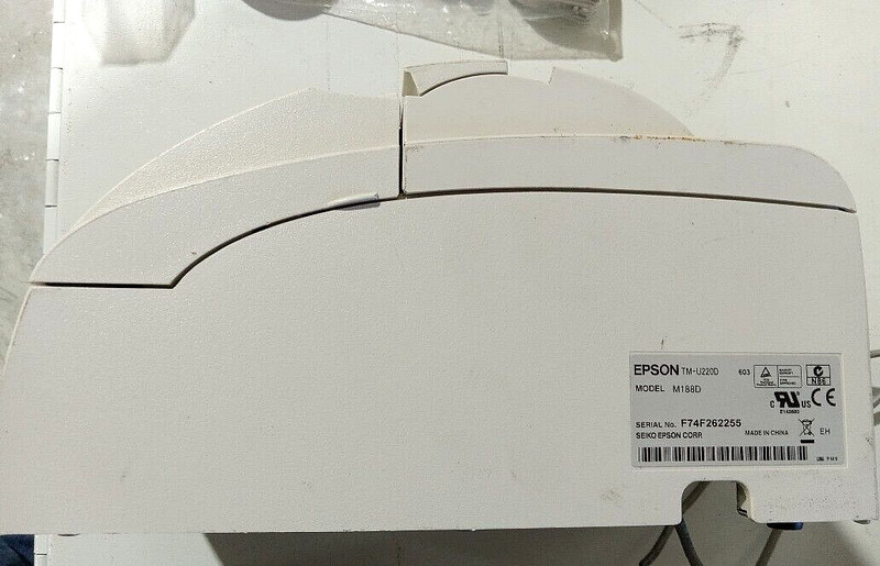 Epson TM-U220D M188D POS Receipt Printer (For Parts/Repair, No Paper) w/Charger gallery