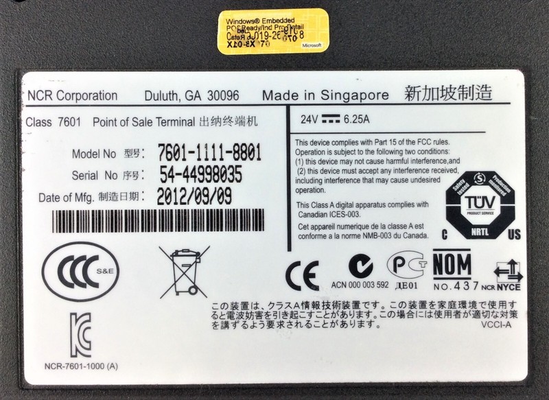 NCR 7601-1111-8801 Point of Sale Terminal RealPOS - No Cables or Power Adapter gallery