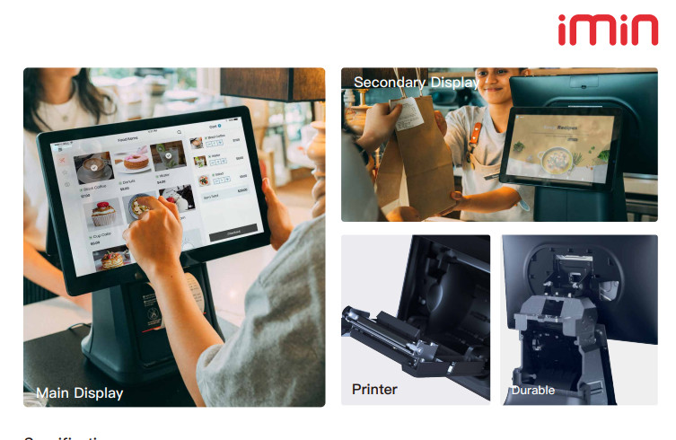 iMin D4-504 POSTRON - 15.6 inch + 10.1 inch dual screen + built-in printer (NEW) gallery