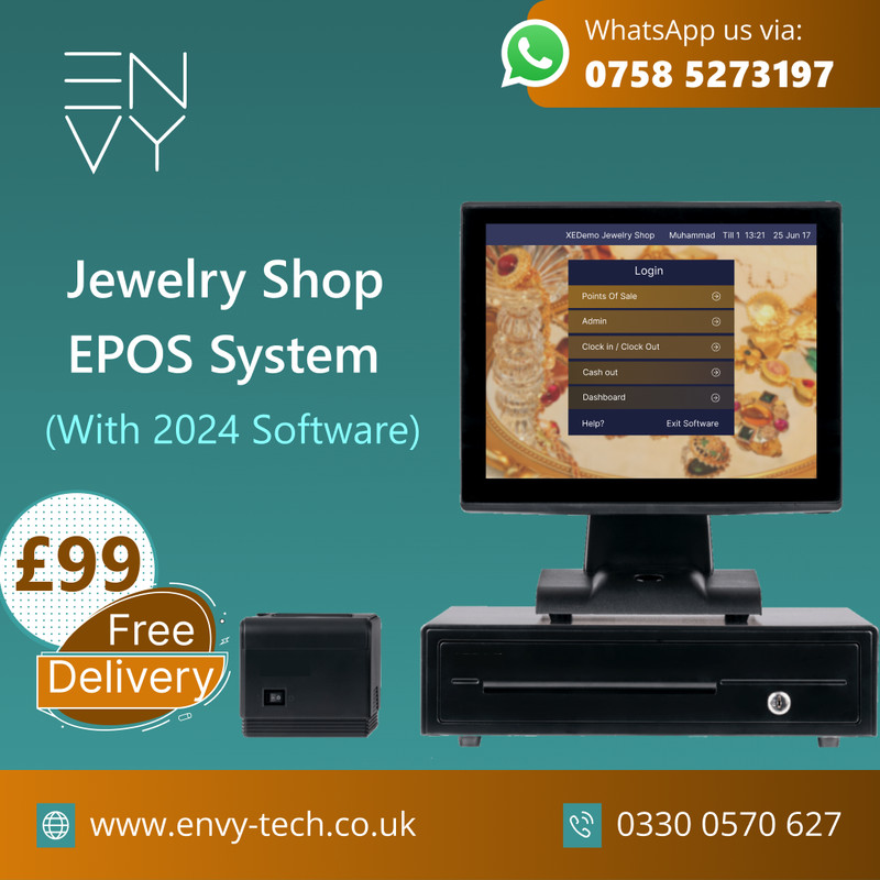 15″ Touchscreen POS Cash Register Till System For Jewelry Shops