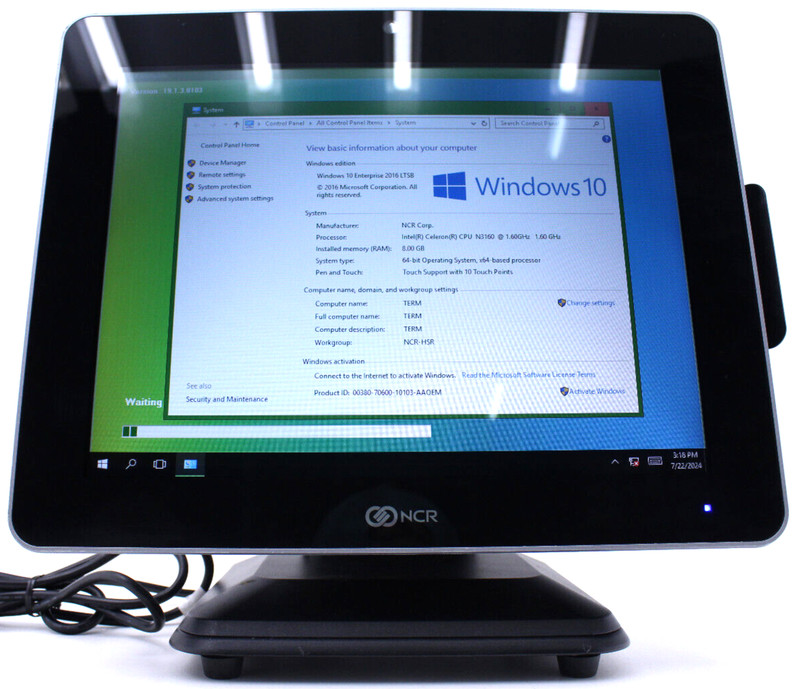 NCR 7761-3100-0063 15" POS Touch Screen Terminal w/ Stand & Power Supply gallery
