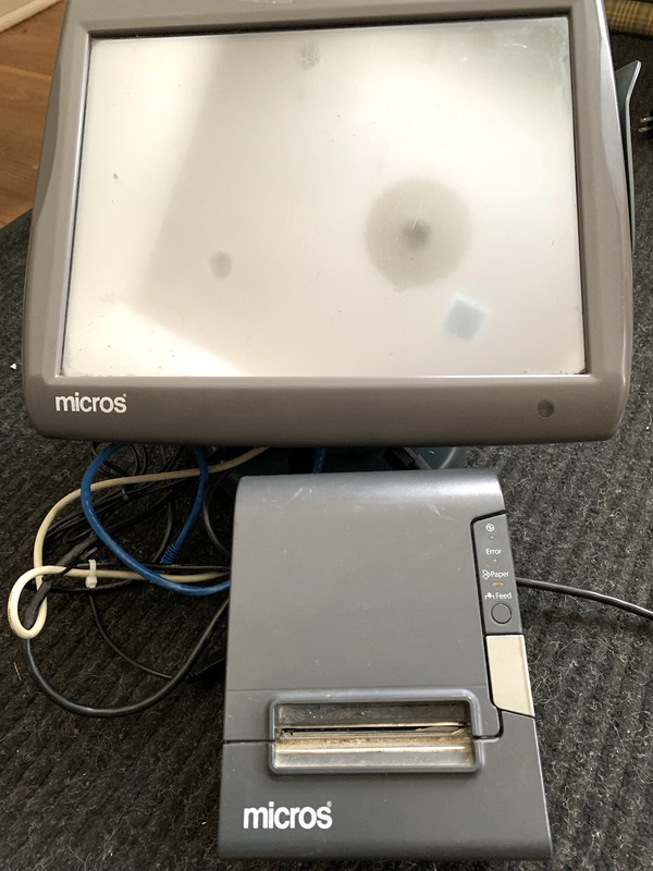 Micros Workstation 5A POS Touchscreen Terminal/STAND 400814-101C & Epson TM-T88V