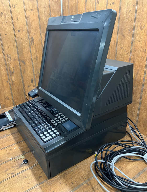 NCR Real POS 7616 w/ Monitor Keyboard Printer Scanner Card Reader Cash Drawer #2 gallery