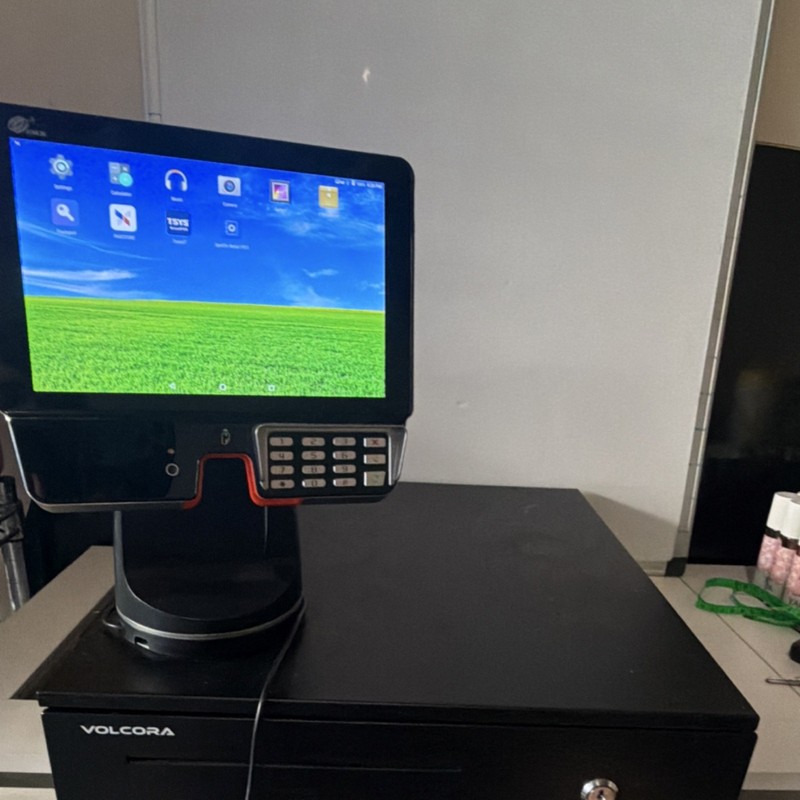 Volcora POS Touchscreen Terminal w/ Keypad Stand + Cash Drawer, Black gallery