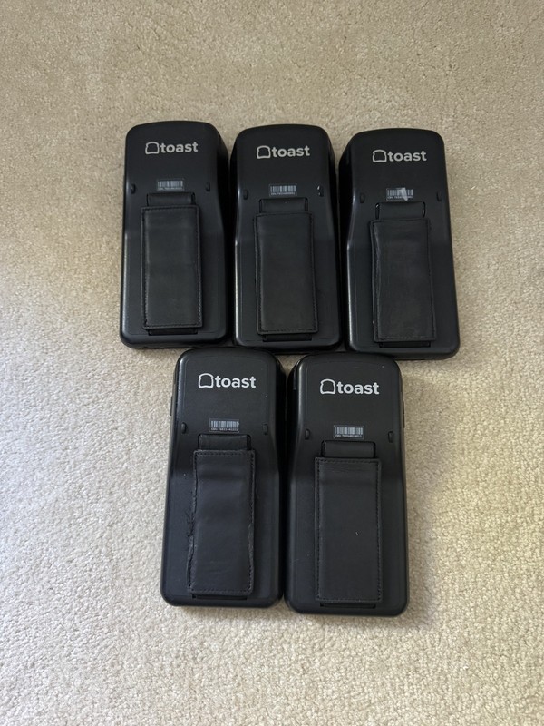 Lot of 5 Toast Go 2 Handheld POS Tablets TG200 with DTC200 Charging Dock gallery