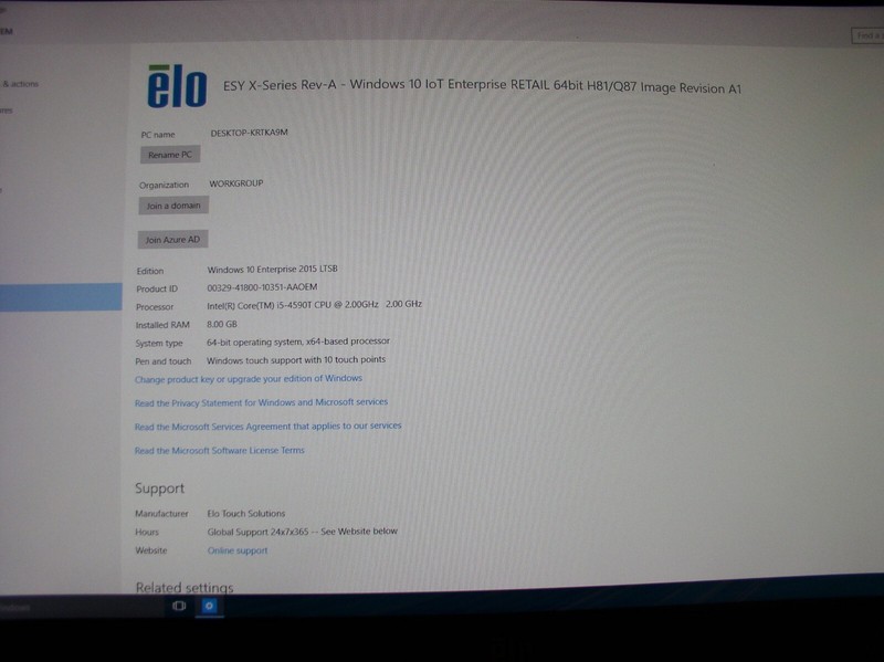 ELO X-Series ESY20X5 AiO POS Touchscreen Computer System-i5/8GB/128GB SSD/Win10 gallery