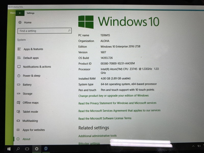 NCR 7779 POS Tablet 8-inch Intel Atom Z3745 1.33GHz 4.0GB gallery