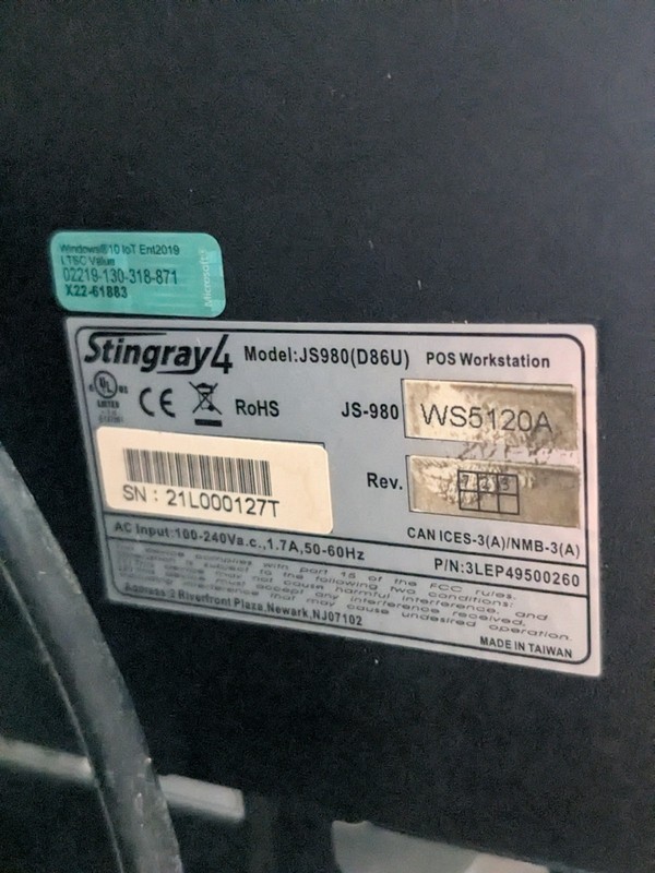 Panasonic Stingray 4 JS980 POS Touchscreen Terminal D86U gallery